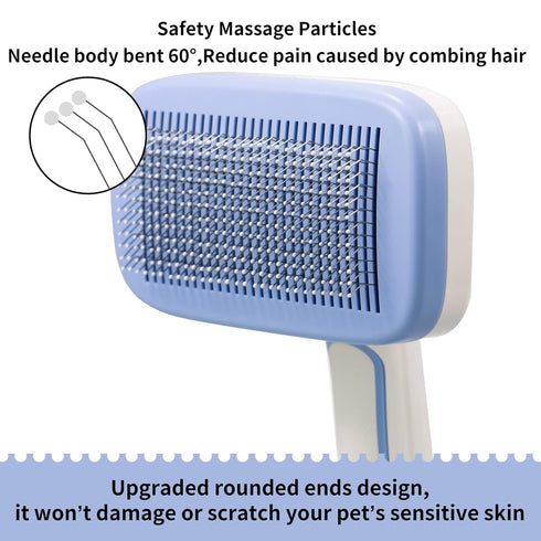 AIITLE Self-Cleaning Slicker Brush for Dogs, Cats - Shedding and Grooming Tool for Pets - Remove Loose Hair, Fur, Tangled Hair, Knots for Large Me...