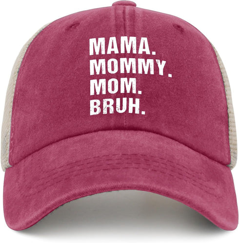 Mama Mommy Mom Bruh Mothers Day baseball cap women's hat AllBlack dad hat Gifts for Men Outdoor Hat...