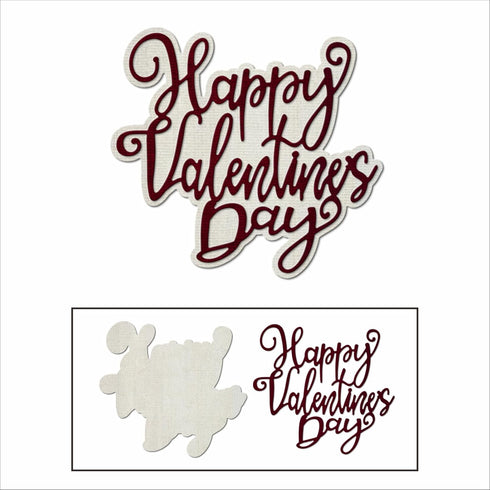 Words Happy Valentine's Day Rose Backplane Metal Cutting Dies for Card Making, Paper Embossing Die Cuts Kit Templates, Storage Pockets Supplies, P...