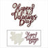 Words Happy Valentine's Day Rose Backplane Metal Cutting Dies for Card Making, Paper Embossing Die Cuts Kit Templates, Storage Pockets Supplies, P...