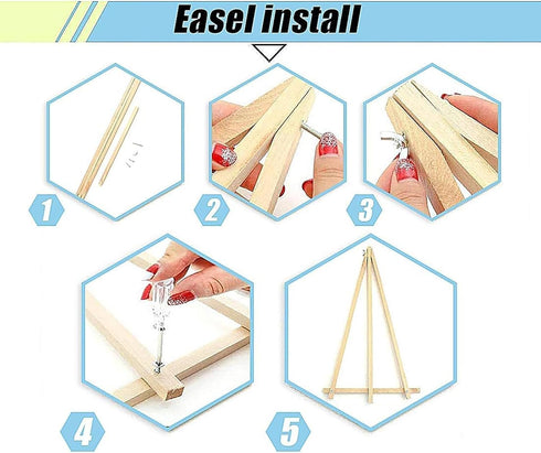 MaiMMaledy Paint by Numbers Kit for Adults Beginners 12Wx8L inch Canvas Pictures with Framed Drawing Painting Works with Wooden Triangle Easel Acr...