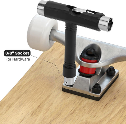 Skate Wrench Tools, Multifunctional All-in-One Skateboard Wrench, 2-in-1 Portable T-Type Wrench and Built-in L-Type Cross Head Screwdriver, longbo...