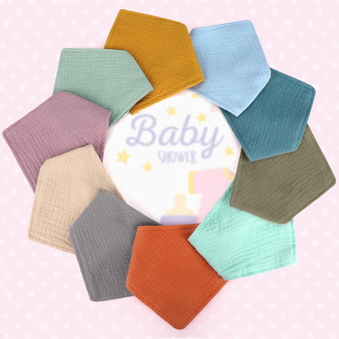 Accmor 10 Pack Muslin Baby Bibs Baby Bandana Drool Bibs 100% Cotton Baby Bibs for Teething and Drooling, Soft Bibs for Baby Girls Boys...