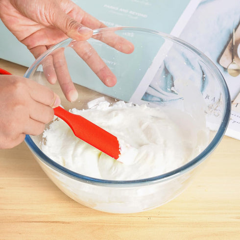 2pcs Silicone Spatulas Heat Resistant Jar Spatulas Cake Cream Butter Spatulas with Long Handle Non-Stick Kitchen Baking Cooking Resin Craft Stirri...