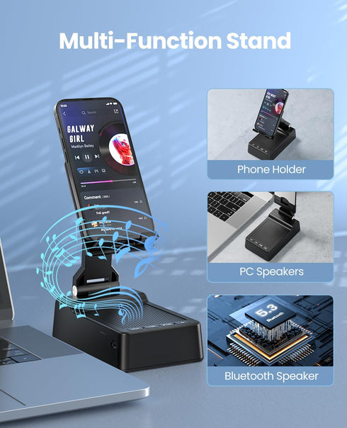 Gifts for Men Women, Phone Stand with Bluetooth Speaker, HD Surround Sound Speaker, Compatible with All iPhone/Android Phones iPad Kindle, Cool Ga...