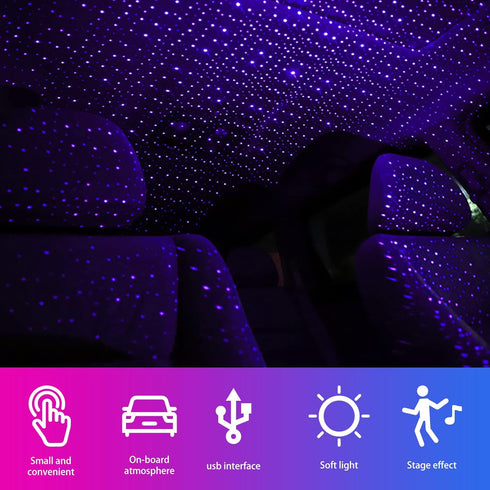 1 PC Car Starry Sky Light, USB Star Night Light, Projector Night Light Atmosphere Light, Portable Adjustable Romantic Star Light, for Bedroom Part...