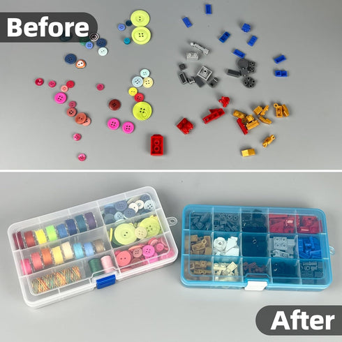 DUOFIRE Plastic Organizer Container Storage Box Adjustable Divider Removable Grid Compartment for Jewelry Beads Earring Container Tool Fishing Hoo...
