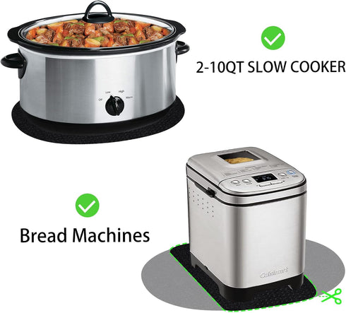 Heat Resistant Mat for Crockpot Slow Cooker with Appliance Slider Function, 2 Pack Countertop Protector for Crock Pot Slow Cookers, Crock-Pot 3-10...