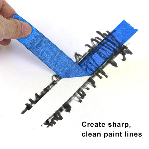 3 Pack Blue Painters Tape - Masking Tape 1 inch wide - Multi-Surface, Smart Adhesion, Indoor & Outdoor Use - Paint tape for DIY, Labeling, Art, Ca...
