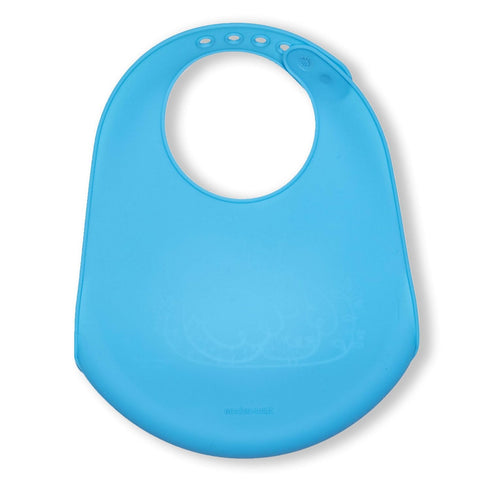 modern-twist Bucket-Bib 100% Food-Grade Silicone, Waterproof and Reusable, Owls – Electric Blue...
