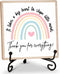 Teacher Desk Decor Wood Sign Gifts, Thank You For Everything Wood Block Gifts, 5x5 Inch Wood Sign Comes With Iron Stand, Perfect For Teacher Thank...