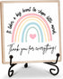 Teacher Desk Decor Wood Sign Gifts, Thank You For Everything Wood Block Gifts, 5x5 Inch Wood Sign Comes With Iron Stand, Perfect For Teacher Thank...
