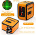 Laser Level Self Leveling - 98Ft/30M Dual Modules Green Cross Line Laser Leveler Tool for Indoor Outdoor Construction Picture Hanging Home Renovat...