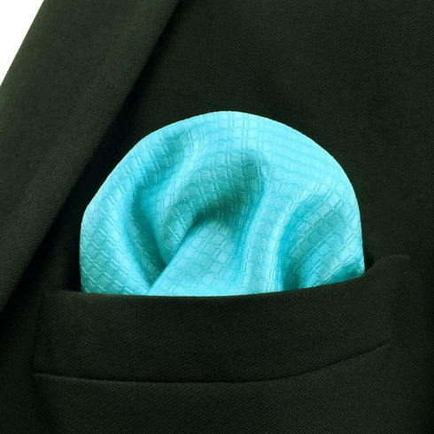 S&W SHLAX&WING Mens Tie Colours Necktie Turquoise Solid Colors Matching Pocket Square...