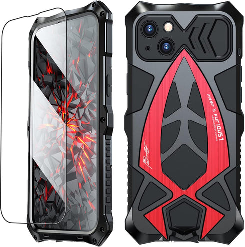 Armor Phone Case for iPhone 14 Military Grade Cover 360 Full Protection Heavy Duty Hybrid Metal Bumper Built-in Silicone Shockproof Dustproof with...