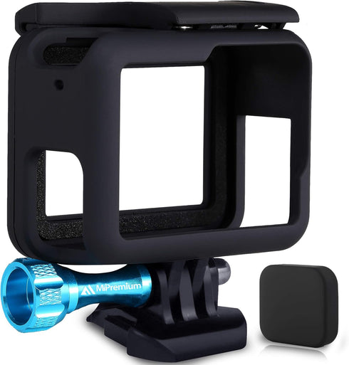 MiPremium Frame Mount Housing Case for GoPro Hero 7 6 & 5 Black Silver & White. Cover Shell Cage Accessories Kit with Aluminium Screw & Quick Rele...