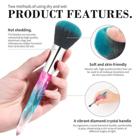 Makeup Brushes, 10PCs Professional Cosmetic Brush Set Special Shiny Foundation Face Powder Brush Eyeshadows Blending Blush Brushes Colorful Plasti...