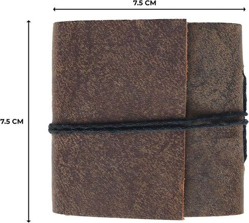 TUZECH Handmade Leather Bound Book of Shadows Mini Scrapbook Notebook Blank Unlined Small Hocus Pocus Pocket Diary For Office Artist Personal Note...