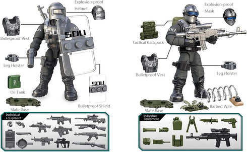 YEIBOBO ! Special Forces Mini Action Figure with Military Weapons and Accessories (Flying Tigers Team XJ-822)...