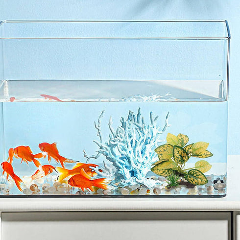 WishLotus Aquarium Plant Decoration, Plastic Artificial Plant Reptile Fish Tank Landscaping Water Plants Decoration with Sturdy Resin Base for Fis...