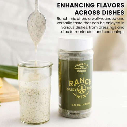 Dairy Free Ranch Mix by Farrell Specialty Foods – Dairy, Egg, Soy, Nut, Sugar, Sodium / & Salt Free – Delicious Salad Dressing, Vegetable Dip & Se...