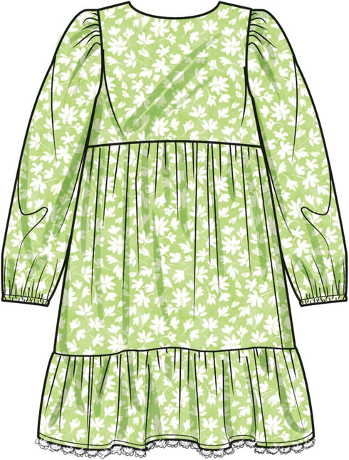 Simplicity Easy to Make Children's and Girls' Relaxed Fit Tiered Dress Sewing Pattern Packet, Design Code S9933, Sizes 7-8-10-12-14, Multicolor...