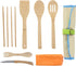 ust Camp Kitchen roll up with 7 Piece Bamboo Utensil Set in a Portable Organizer for Cooking, Camping, and Everyday use...