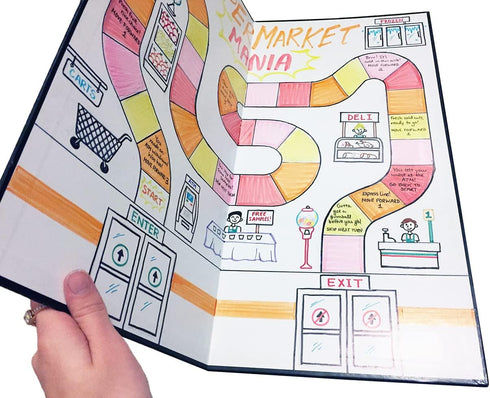 One Blank Game Board (1 Game Board (18" x 18") Create Your Own Board Game, DIY Board Game, Family Board Games...