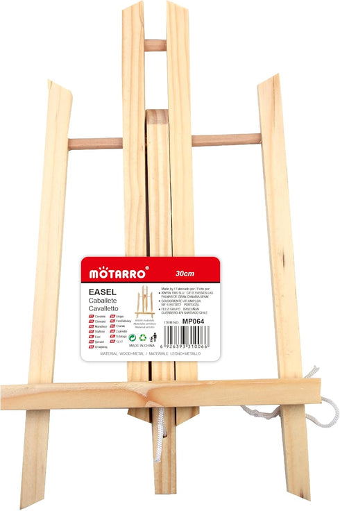 11" Small Tabletop Display Stand A-Frame Artist Easel, Beechwood Tripod, Painting Party Easel for Students Classroom Table...