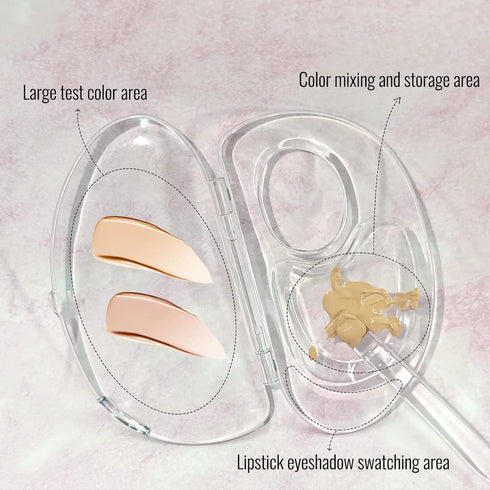Erinde Handheld Makeup Mixing Palette, Acrylic Transparent Mixing Foundation Tray for Makeup Artist and Beginner, Lipstick Eyeshadow Foundation Co...