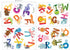 DECOWALL DS4-8002 Animal Alphabet Kids Wall Stickers Wall Decals Peel and Stick Removable Wall Stickers for Kids Nursery Bedroom Living Room (Smal...