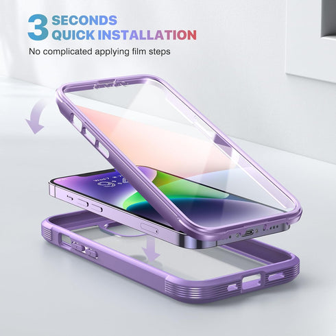 Diaclara Designed for iPhone 14 Case, Full Body Rugged Case with Built-in Touch Sensitive Anti-Scratch Screen Protector, with Camera Lens Protecto...