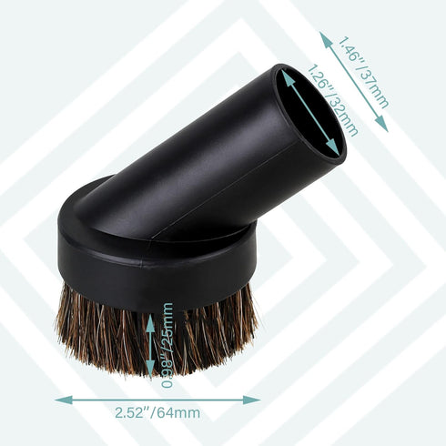 RDEXP Round Dust Brush 25mm Horse Hair 1.25" Vacuum Attachment Replacement,Perfect for Vacuuming Sofas and Baseboards,Use a Rubber Will Help It Fi...