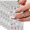 JMEOWIO 4 Sheets Christmas Glitter Nail Art Stickers Decals Self-Adhesive Pegatinas Uñas Snowflake Xmas Winter Holiday White Cute Elk Nail Supplie...