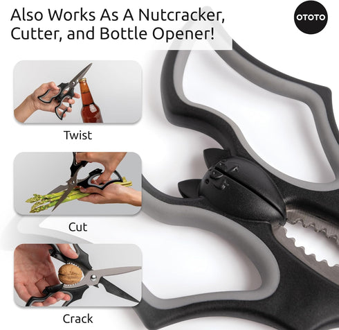 NEW!! Elizabat Kitchen Scissors by OTOTO - Cute Bat Kitchen Shears, Scissors Kitchen Utensils - Bats, Halloween Gifts, Cooking Scissors, Kitchen G...