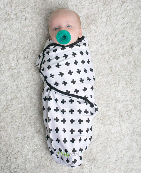 Ziggy Baby Adjustable Baby Swaddles 0-3 Months - Blanket Infant Wrap Set 3 Pack - Soft Cotton Black & White - Newborn Swaddle Blankets for Baby Bo...