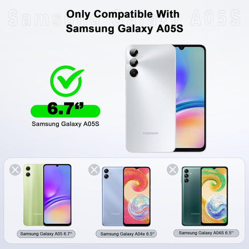LeYi for Samsung A05S Case: Samsung Galaxy A05S Case with 2 PCS Screen Protector, Shockproof Protective Anti-Scratch Phone Case for Galaxy A05S, G...