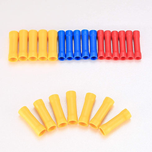 150 Pcs Electrical Butt Connectors Kit, Butt Splice Crimp Wire Connectors, Assorted Insulated Electrical Straight Wire Terminal Connectors, Automo...