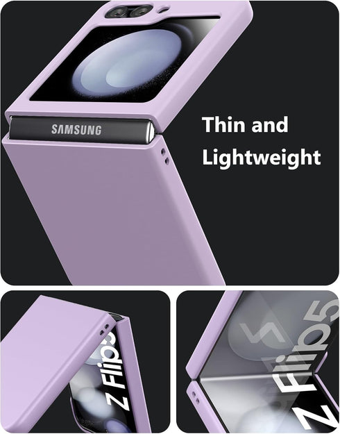 Case for Samsung Galaxy Z Flip 5 (2023) Thin Hard Matte Phone Case for Galaxy Z Flip5 - Lilac......