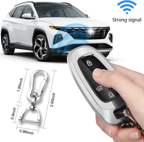 QBUC for Hyundai Key fob Cover,Soft TPU 360 Degree Car Key Case Protector with Keychain Compatible with 2022 2021 2020 Hyundai Sonata Santa fe Tuc...