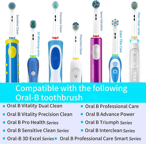 Toothbrush Heads for Oral B Braun Replacement Heads, Professional Electric Toothbrush Heads, Precision Clean Brush Heads Refill Compatible with Or...