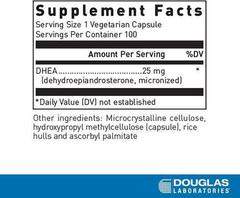Douglas Laboratories DHEA 25 mg Dissolvable Tablets - Supports Hormone Balance, Immunity, Brain, Bone Health & Metabolism* - Non-GMO - 100 Vegetar...