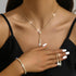 Silver Jewelry Set Wedding Jewelry Sets for Brides Bridesmaid Rhinestone Crystal Statement Choker Necklace Earrings Bracelet Set Bridal Wedding Pr...
