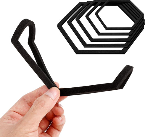 5pcs Aquarium Floating Plant Corral, Foam Fish Feeding Rings Hexagon Fish Tank Food Ring for Keeping Floating Plants in Place (Black)...