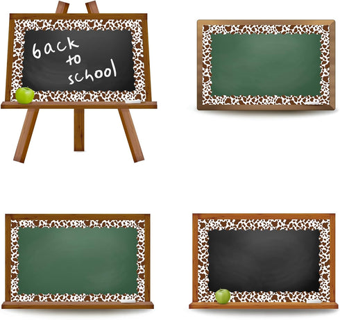 Whaline 98.4ft Cow Print Bulletin Board Borders 3 Sizes Brown White Highland Cow Die-Cut Bulletin Board Trim for Cow Party Birthday School Classro...