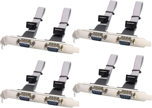 zdyCGTime 2 Port DB9 RS232Serial Port Bracket to 10 pin HeaderRibbon Cable Connector Adapter, DB9 Serial Male to 10P Motherboard Header Panel Moun...