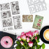 2pcs Animal Postage Clear Stamp and Die Cut Set Postmark Rubber Stamp Bird Frame Cutting Dies Flower Bee Silicone Stamps and Dies for DIY Scrapboo...
