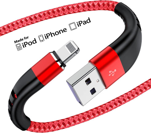 Essri for Phone Charger Cord 1FT 2Pack, USB to Lighting Cable 1 Feet, Nylon Braided Long Charging Cable 1 Foot Compatible with iPhone 14/13/12/11/...