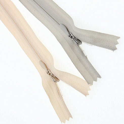 24 Inch 10PCS Invisible Nylon Coil Zipper,Clothing Zipper,Hidden Zippers DIY Sewing Tools for Tailor Sewing Crafts(5 pcs Grey and 5 pcs Beige 61cm...