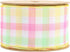 LaRibbons Wired Ribbon White Pastel Plaid Green Yellow Pink Spring DIY Decorative Wrapping Ribbon for Bows for Birthday Wedding Bridal Party Easte...